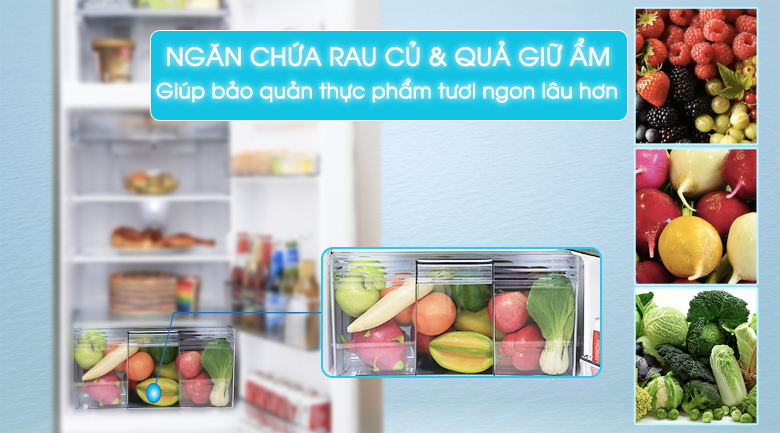 Hộc rau quả giữ ẩm - Tủ lạnh Panasonic Inverter 188 lít NR-BA228PSV1 Hộc rau quả giữ ẩm - Tủ lạnh Panasonic Inverter 188 lít NR-BA228PSV1
