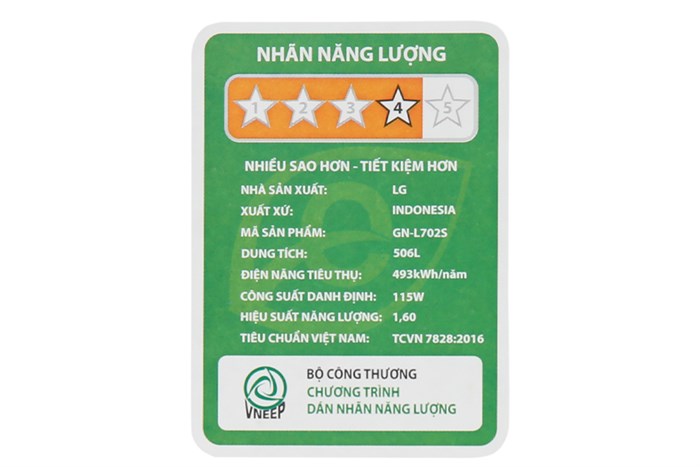 Tủ lạnh LG Inverter 506 lít GN-L702S Màu Bạc
