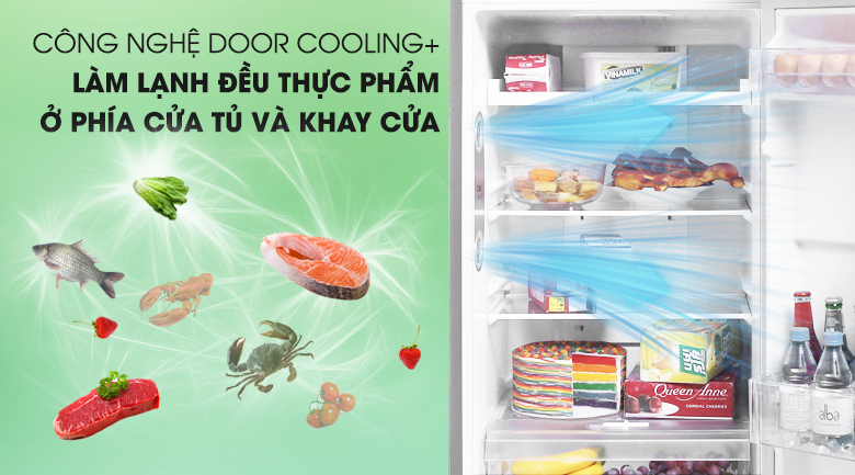 Làm lạnh nhanh, đồng đều với DoorCooling - Tủ lạnh LG Inverter 208 lít GN-L208PS