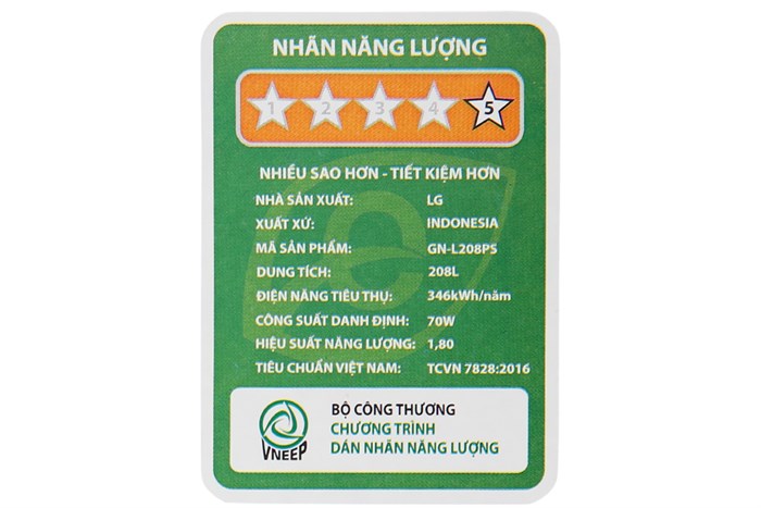 Tủ lạnh LG Inverter 208 lít GN-L208PS Màu Xám