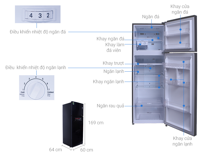 Thông số kỹ thuật Tủ lạnh LG Inverter 315 lít GN-L315PS