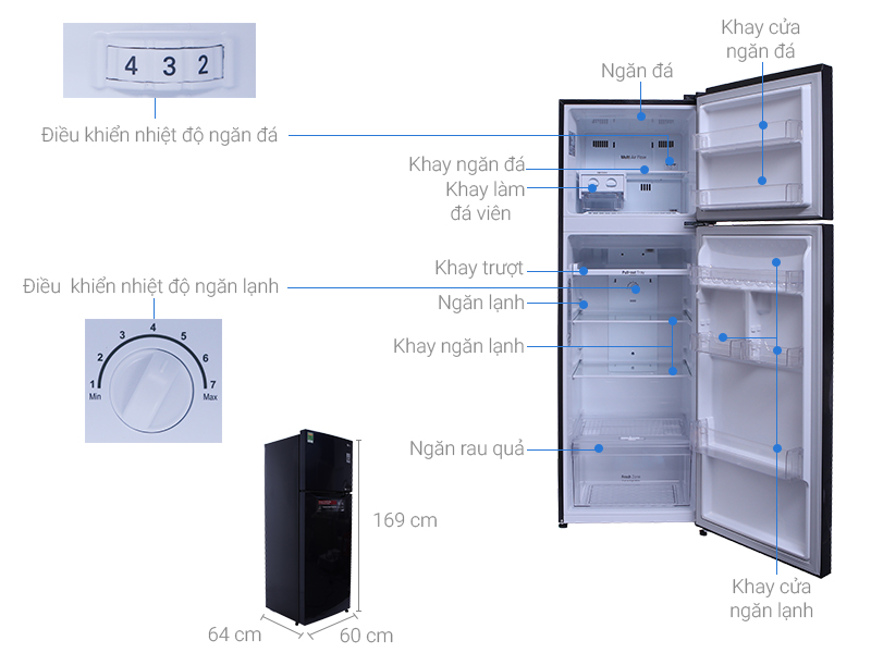 Thông số kỹ thuật Tủ lạnh LG Inverter 315 lít GN-L315PN