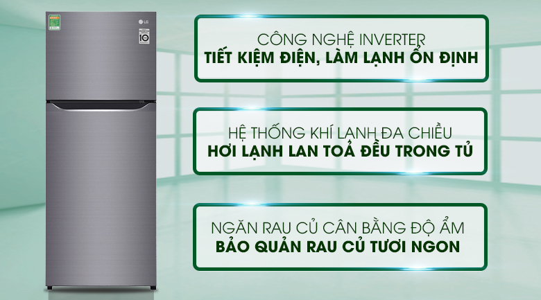 Tủ lạnh LG Inverter 187 lít GN-L205S