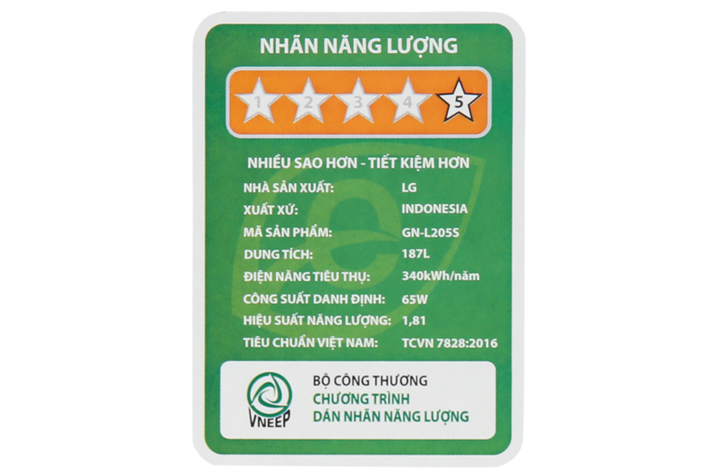 Tủ lạnh LG Inverter 187 lít GN-L205S Màu Xám