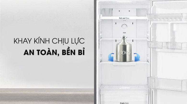 Khay chứa chịu lực tốt - Tủ lạnh LG Inverter 255 lít GN-L255PS