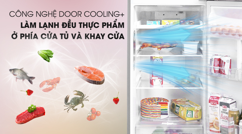 Công nghệ Door Cooling+ ổn định nhiệt độ trong tủ - Tủ lạnh LG Inverter 255 lít GN-L255PS