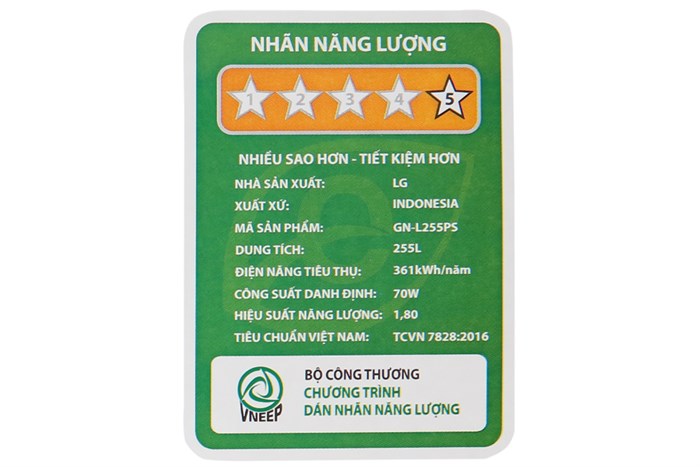 Tủ lạnh LG Inverter 255 lít GN-L255PS Màu Xám