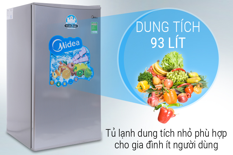 Dung tích 93 lít - Tủ lạnh Midea 93 lít HS-122SN