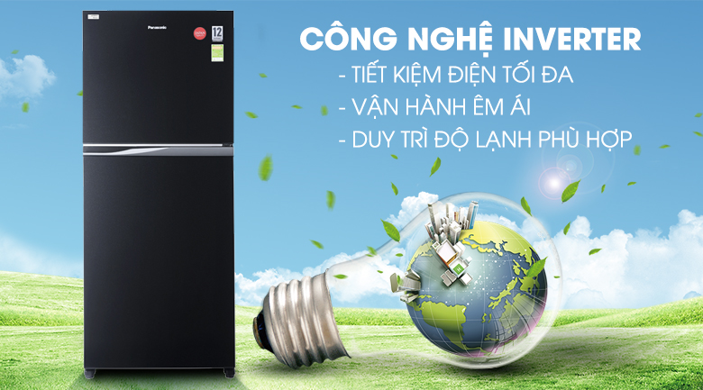 Công nghệ Inverter tiết kiệm điện năng - Tủ lạnh Panasonic Inverter 363 lít NR-BD418GKVN Công nghệ Inverter tiết kiệm điện năng - Tủ lạnh Panasonic Inverter 363 lít NR-BD418GKVN