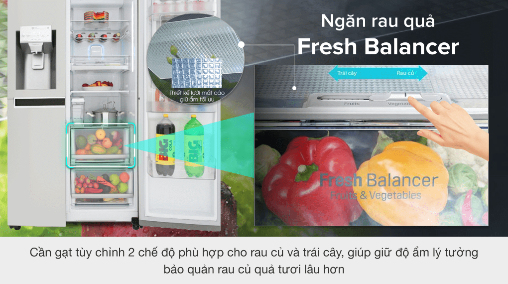 Tủ lạnh LG Inverter 601 lít Side By Side InstaView Door-in-Door GR-X247JS - 17