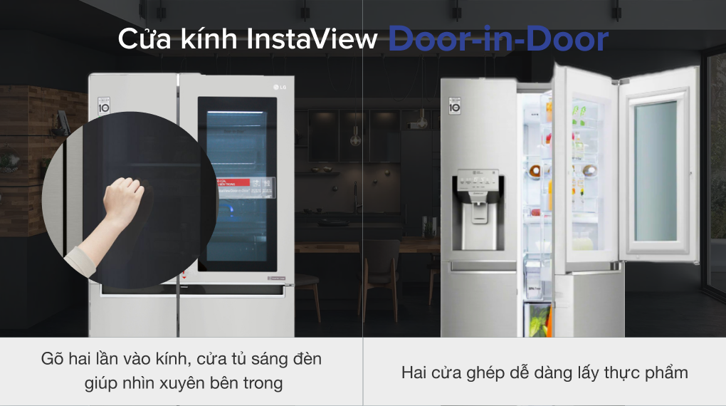 Tủ lạnh LG Inverter InstaView Door-in-Door 601 lít GR-X247JS