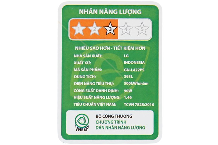Tủ lạnh LG Inverter 393 lít GN-L422PS Màu Bạc