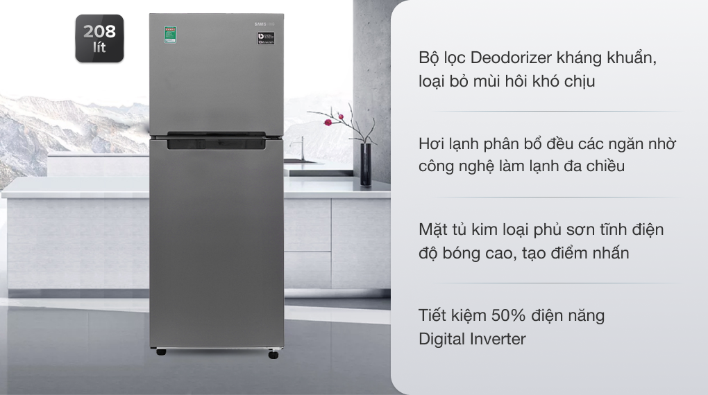 Tủ lạnh Samsung Inverter 208 lít RT19M300BGS/SV