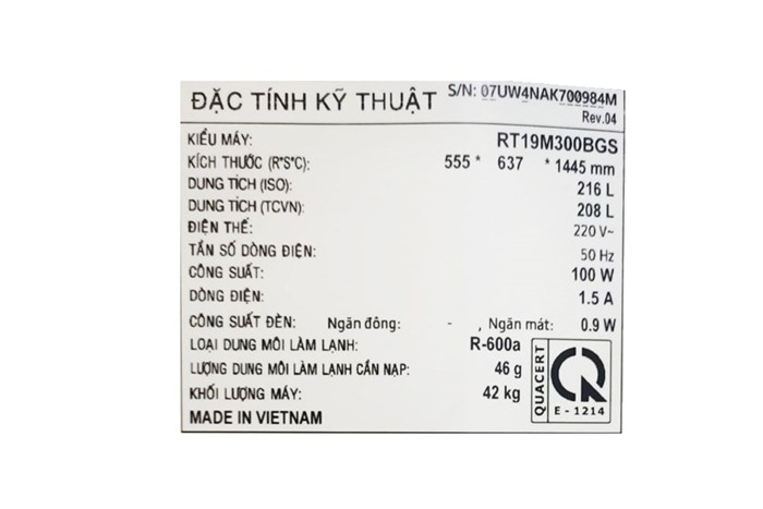 Tủ lạnh Samsung Inverter 208 lít RT19M300BGS/SV Màu Xám