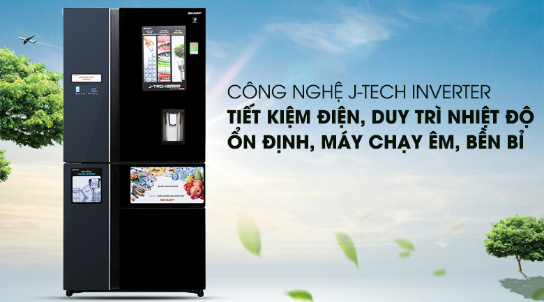 Tủ lạnh Sharp Inverter 665 lít SJ-F5X75VGW-BK