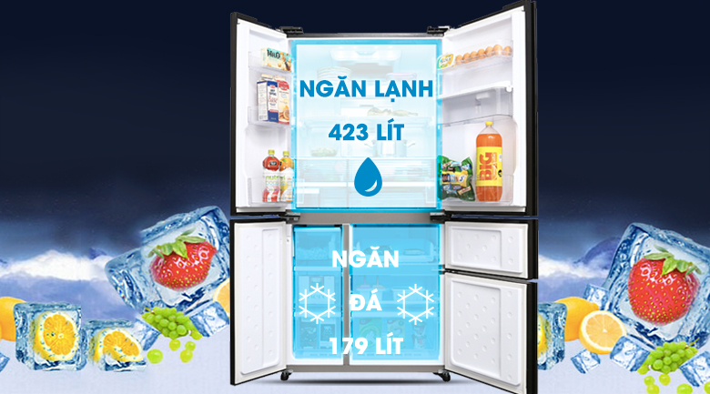 Tủ lạnh Sharp Inverter 665 lít SJ-F5X75VGW-BK