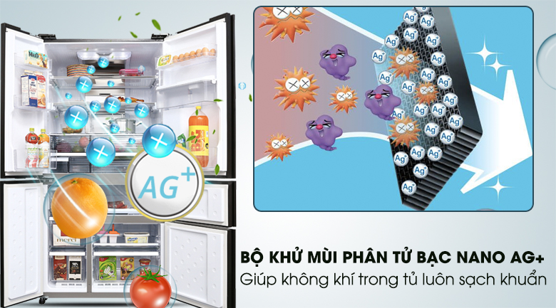 Tủ lạnh Sharp Inverter 665 lít SJ-F5X75VGW-BK