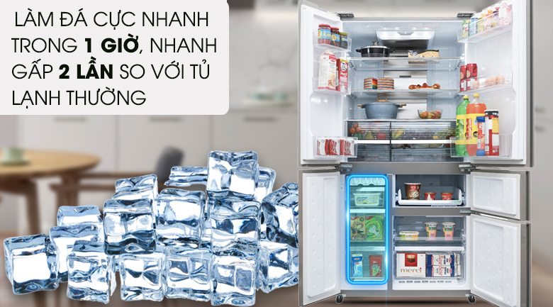 Tủ lạnh Sharp Inverter 665 lít SJ-F5X76VM-SL