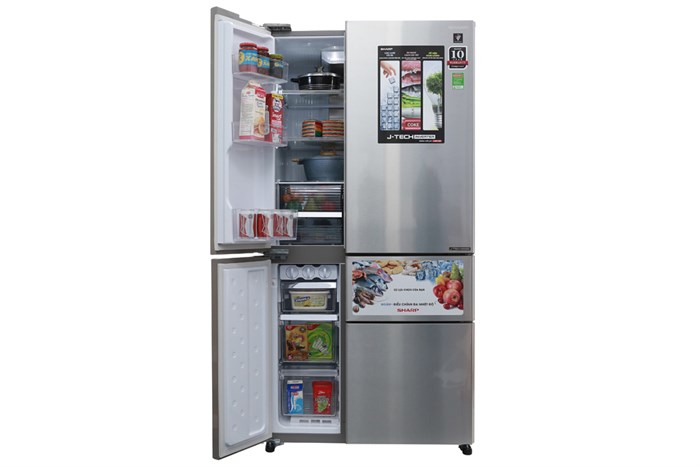 Tủ lạnh Sharp Inverter 665 lít SJ-F5X76VM-SL Màu Bạc