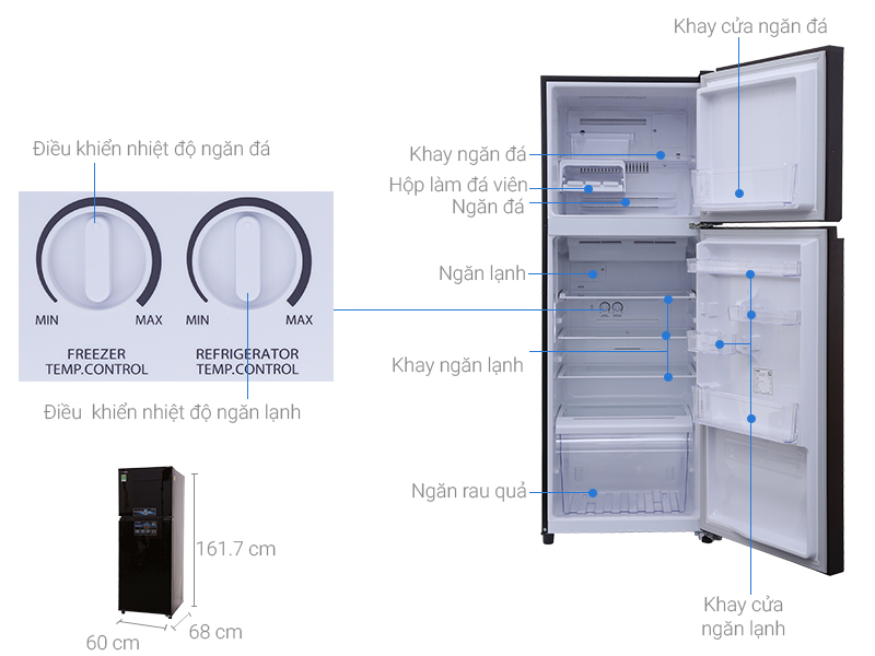 Thông số kỹ thuật Tủ lạnh Toshiba inverter 305 lít GR-MG36VUBZ(XB)