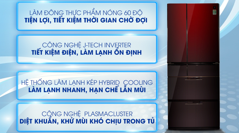 Tủ lạnh Sharp Inverter 470 lít SJ-GF60A-R/T