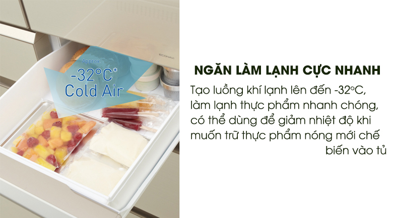 Ngăn làm lạnh cực nhanh - Tủ lạnh Panasonic Inverter 489 lít NR-F510GT-N2 Ngăn làm lạnh cực nhanh - Tủ lạnh Panasonic Inverter 489 lít NR-F510GT-N2