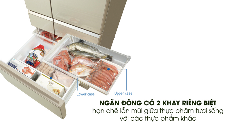 2 khay ngăn đông riêng biệt - Tủ lạnh Panasonic Inverter 489 lít NR-F510GT-N2 2 khay ngăn đông riêng biệt - Tủ lạnh Panasonic Inverter 489 lít NR-F510GT-N2