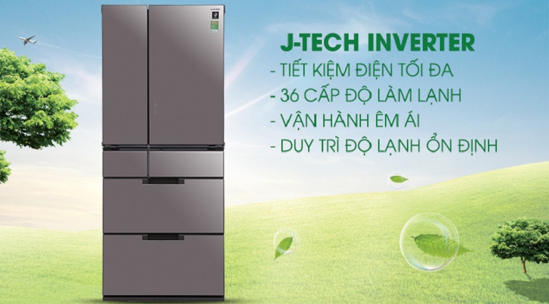 Công nghệ J-TECH INVERTER tiết kiệm điện tối ưu - Tủ lạnh Sharp Inverter 601 lít SJ-GF60A-T