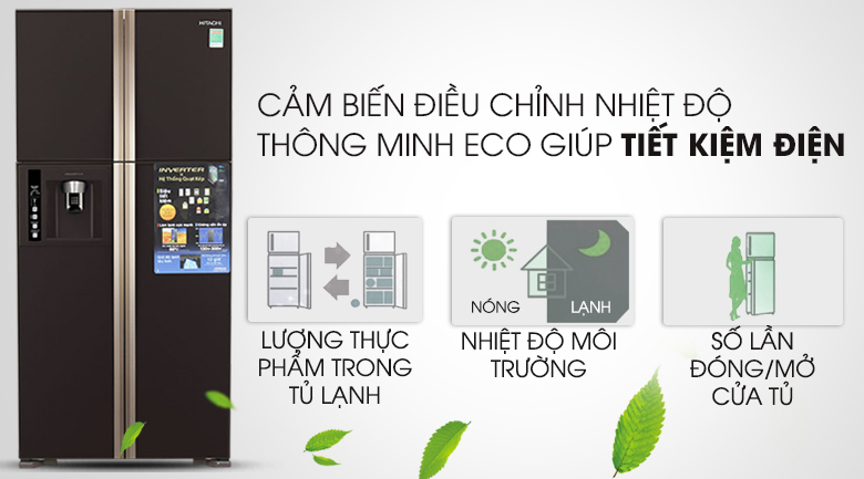  Trang bị cảm biến Eco thông minh - Tủ lạnh Hitachi Inverter 540 lít R-W660PGV3 GBW Trang bị cảm biến Eco thông minh - Tủ lạnh Hitachi Inverter 540 lít R-W660PGV3 GBW