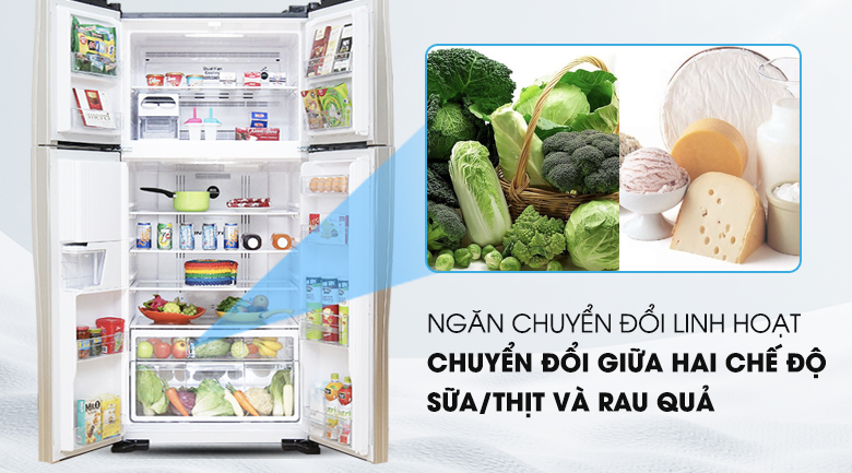 Tủ lạnh Hitachi Inverter 540 lít R-W660PGV3 GBW