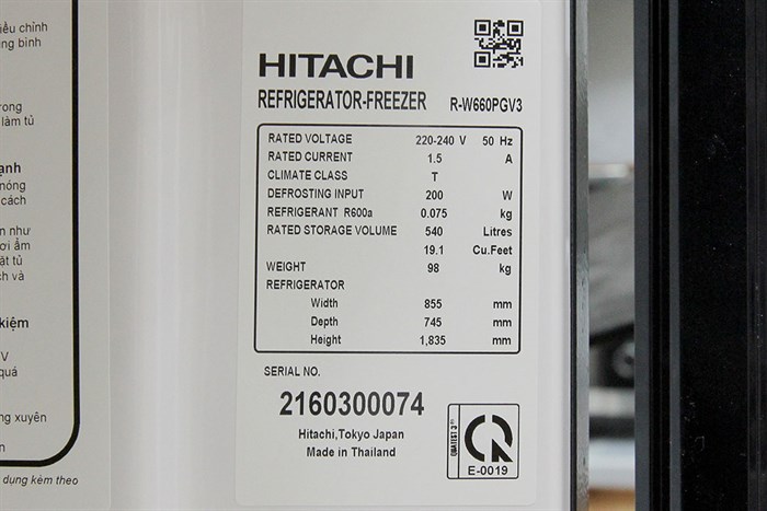Tủ lạnh Hitachi Inverter 540 lít R-W660PGV3 GBW Màu Nâu