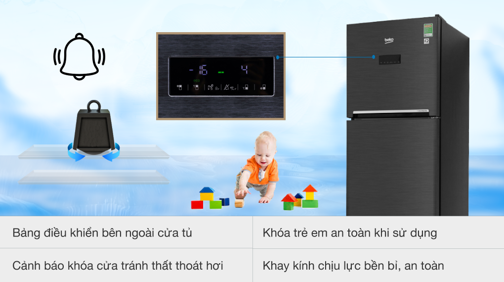 Tủ lạnh Beko Inverter 321 lít RDNT360E50VZWB