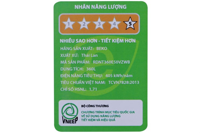 Tủ lạnh Beko Inverter 321 lít RDNT360E50VZWB Màu Đen