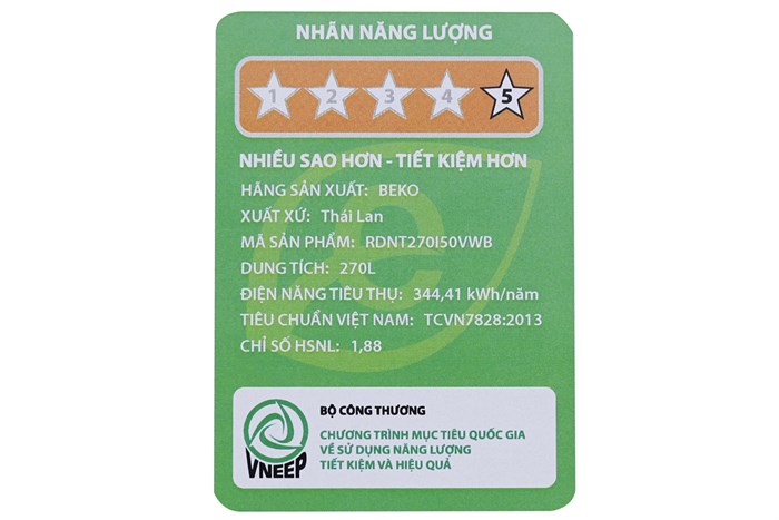 Tủ lạnh Beko Inverter 241 lít RDNT270I50VWB Màu Đen