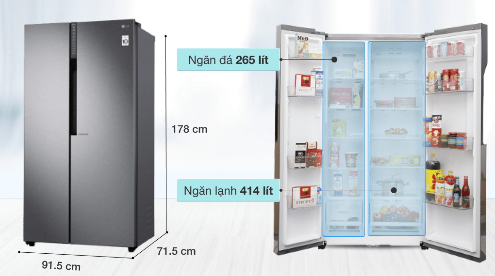 Tủ lạnh LG Inverter 613 lít GR-B247JDS