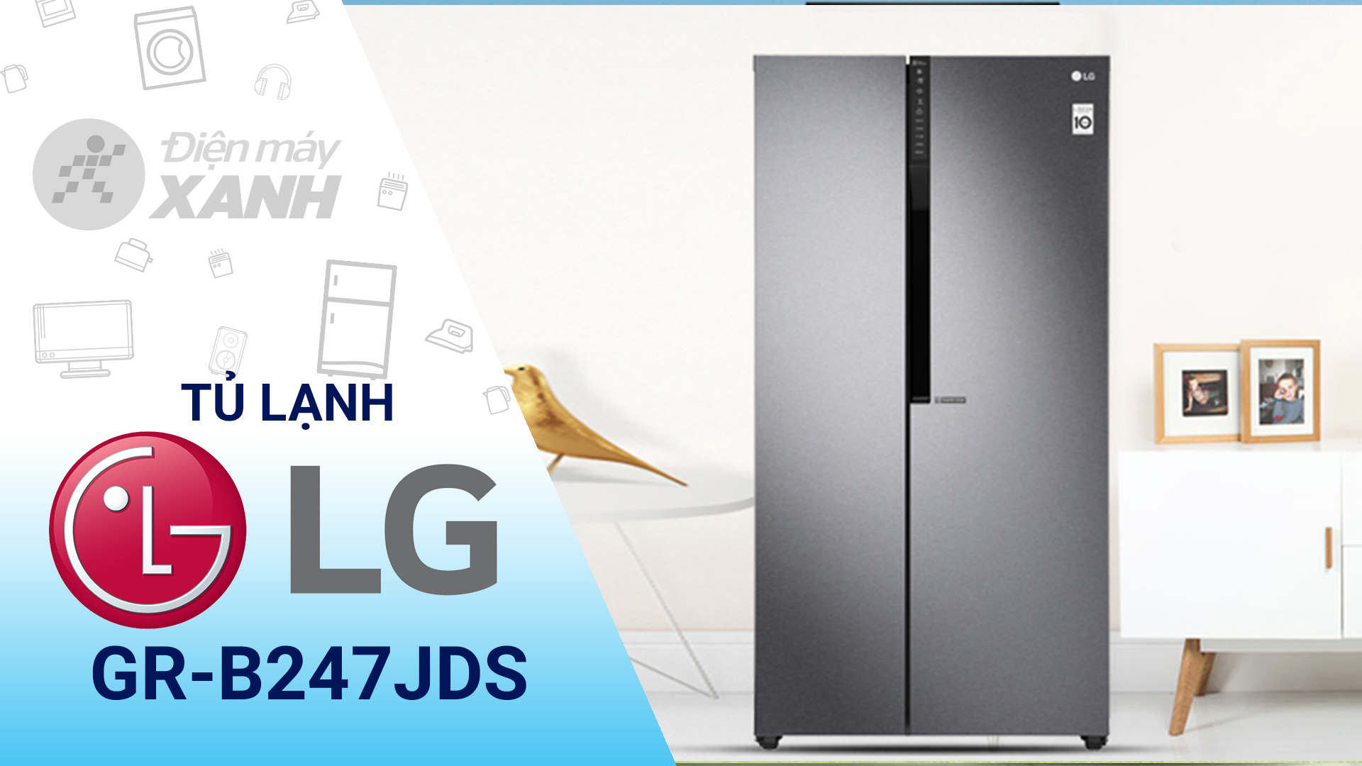 Tủ lạnh LG Inverter 613 lít GR-B247JDS