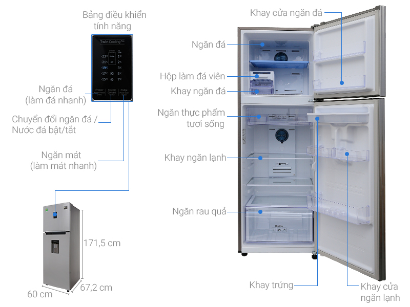 Thông số kỹ thuật Tủ lạnh Samsung Inverter 319 lít RT32K5932S8/SV