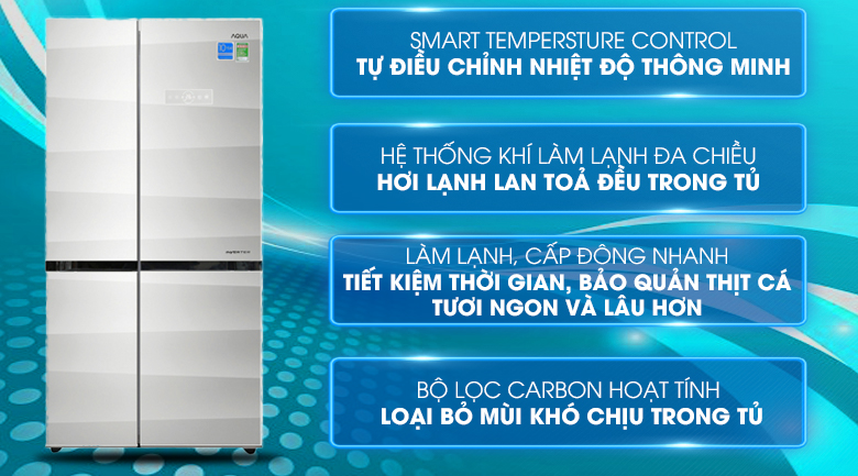 Tủ lạnh Aqua Inverter 518 lít AQR-IG585AS GS