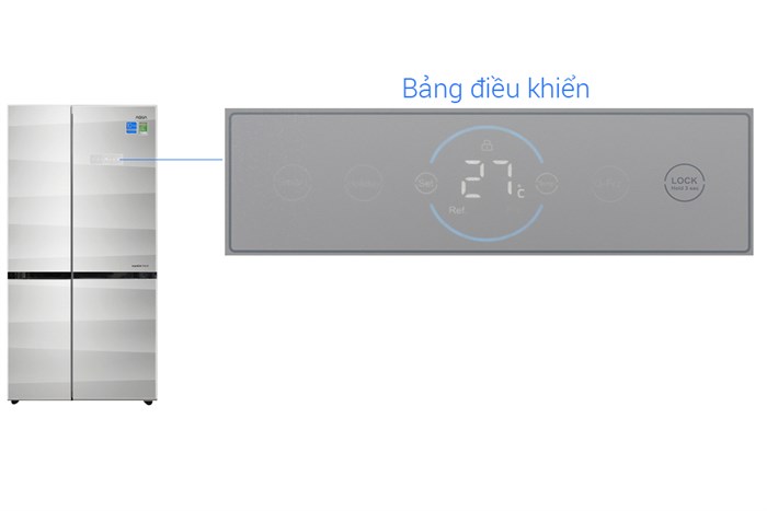 Tủ lạnh Aqua Inverter 518 lít AQR-IG585AS GS Màu Bạc