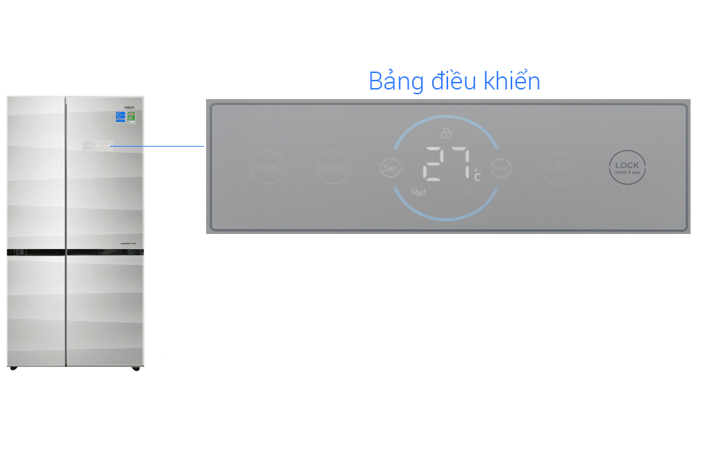 Tủ lạnh Aqua Inverter 518 lít AQR-IG585AS GS Màu Bạc