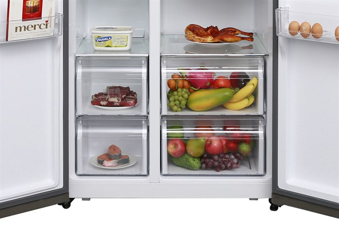 Tủ lạnh Aqua Inverter 518 lít AQR-IG585AS GS Màu Bạc