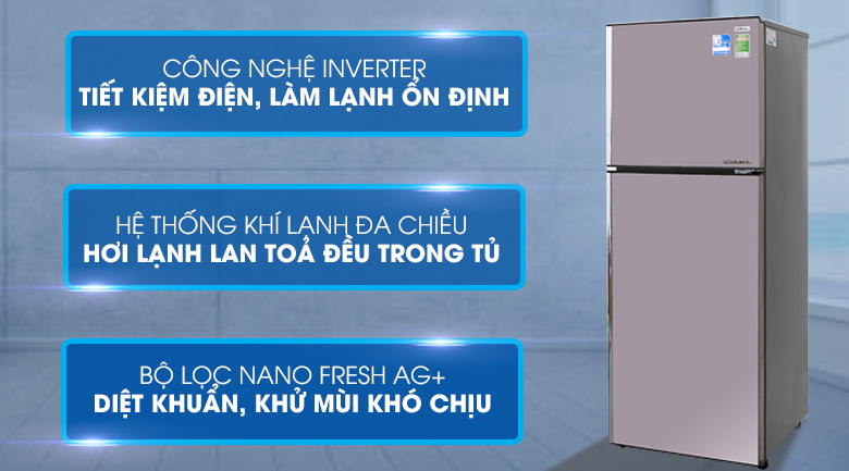 Tủ lạnh Aqua Inverter 267 lít AQR-I287BN PS