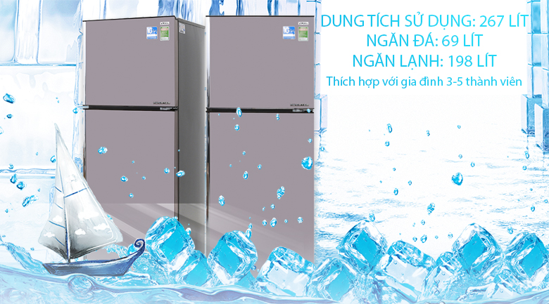 Thiết kế tủ lạnh AQUA Inverter 281 lít AQR-I287BN PS Thiết kế tủ lạnh AQUA Inverter 281 lít AQR-I287BN PS