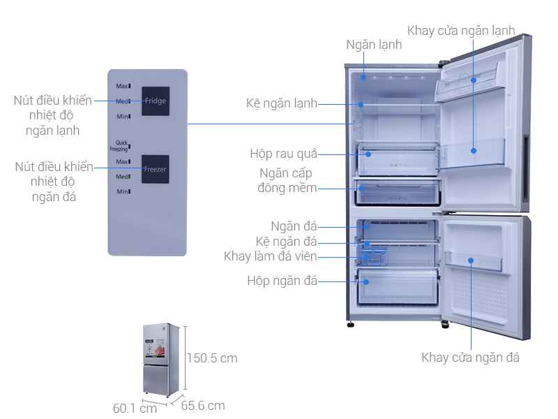 Thông số kỹ thuật Tủ lạnh Panasonic Inverter 255 lít NR-BV289QSVN