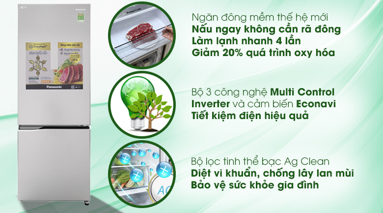 Tủ lạnh Panasonic Inverter 290 lít NR-BV329QSVN