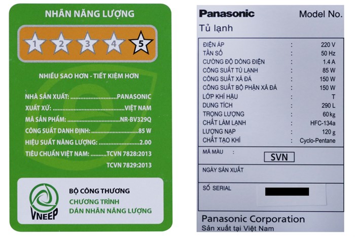 Tủ lạnh Panasonic Inverter 290 lít NR-BV329QSVN Màu Bạc