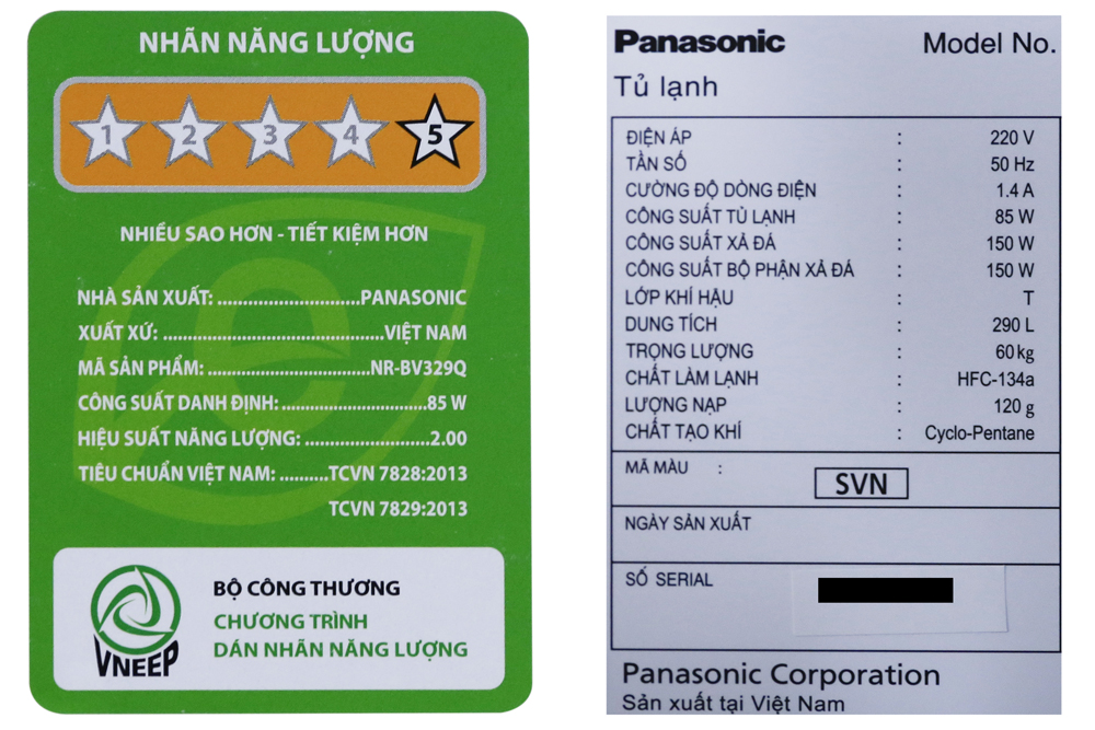 Tủ lạnh Panasonic Inverter 290 lít NR-BV329QSVN Màu Bạc