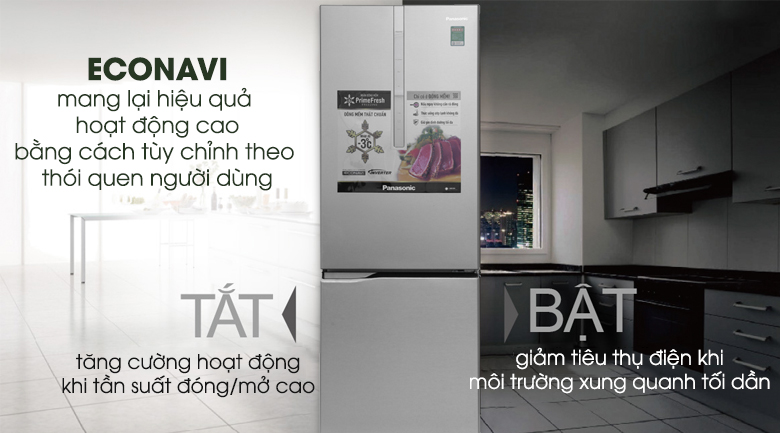 Econavi - Tủ lạnh Panasonic Inverter 290 lít NR-BV329XSVN Econavi - Tủ lạnh Panasonic Inverter 290 lít NR-BV329XSVN