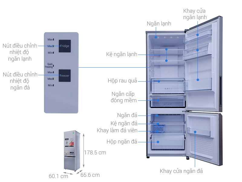 Thông số kỹ thuật Tủ lạnh Panasonic Inverter 322 lít NR-BV369QSVN