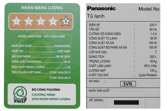 Tủ lạnh Panasonic Inverter 322 lít NR-BC369XSVN Màu Bạc